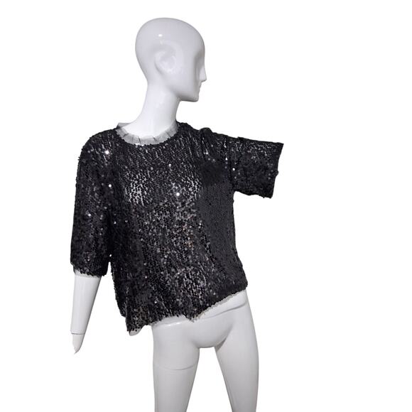 Flawless Women's size XL Sequin Tulle Holiday Party Special Event Date Night Top - Picture 2 of 12